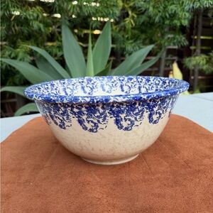Certified International Blue and Cream Ceramic Bowl